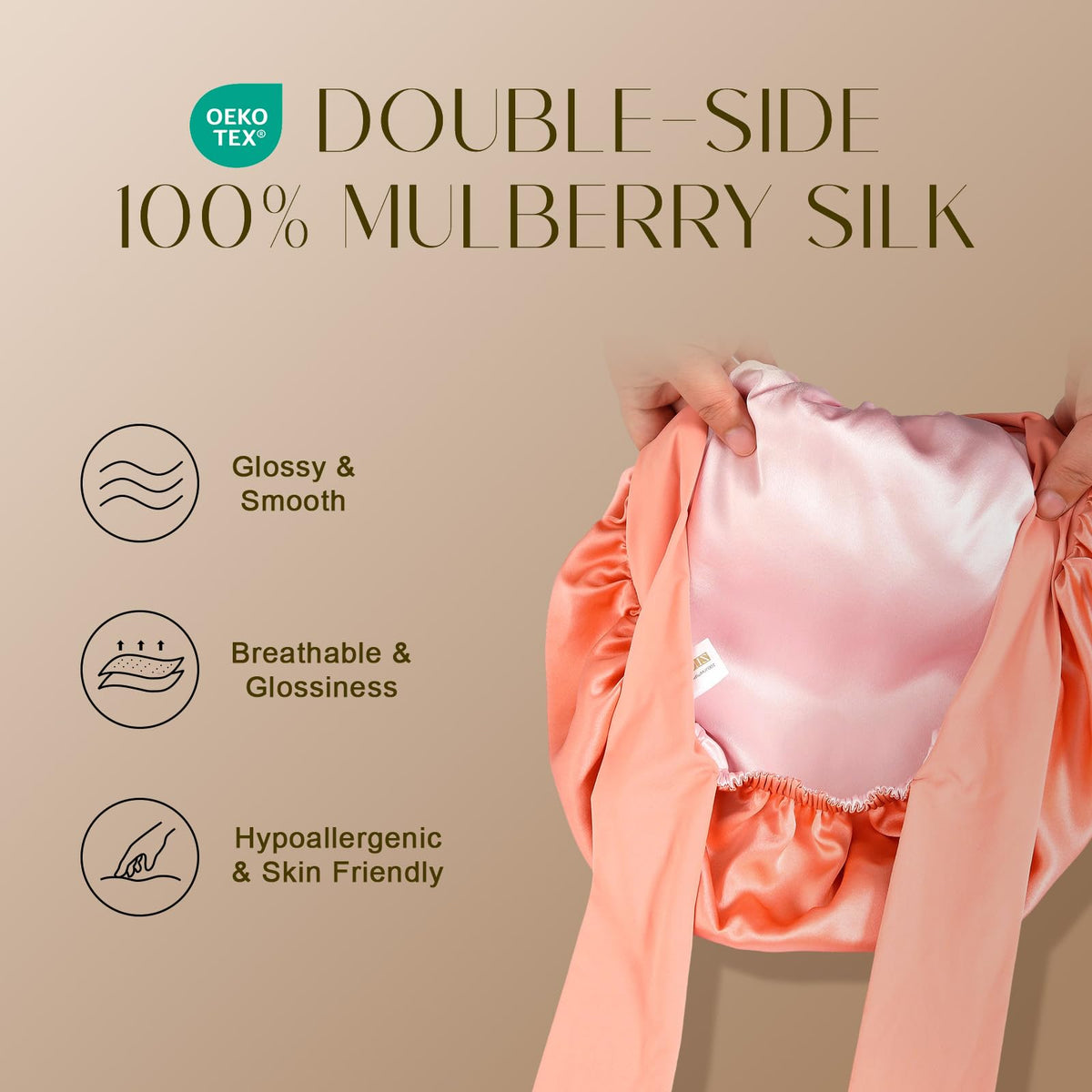 ZIMASILK silk fabric close-up highlighting smooth 100% Mulberry texture and softness
