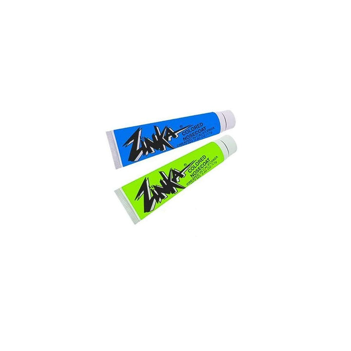 Zinka front packaging showing blue and green tubes and clear benefit
