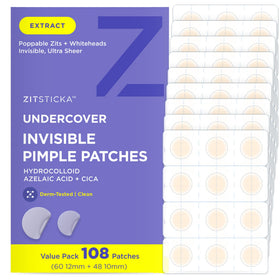 ZitSticka front packaging showing discreet blemish patches benefit concealment