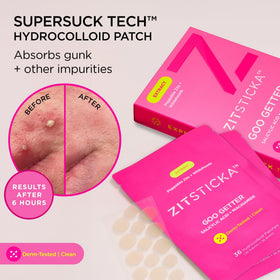 ZitSticka body patch on shoulder blocking irritation and speeding recovery