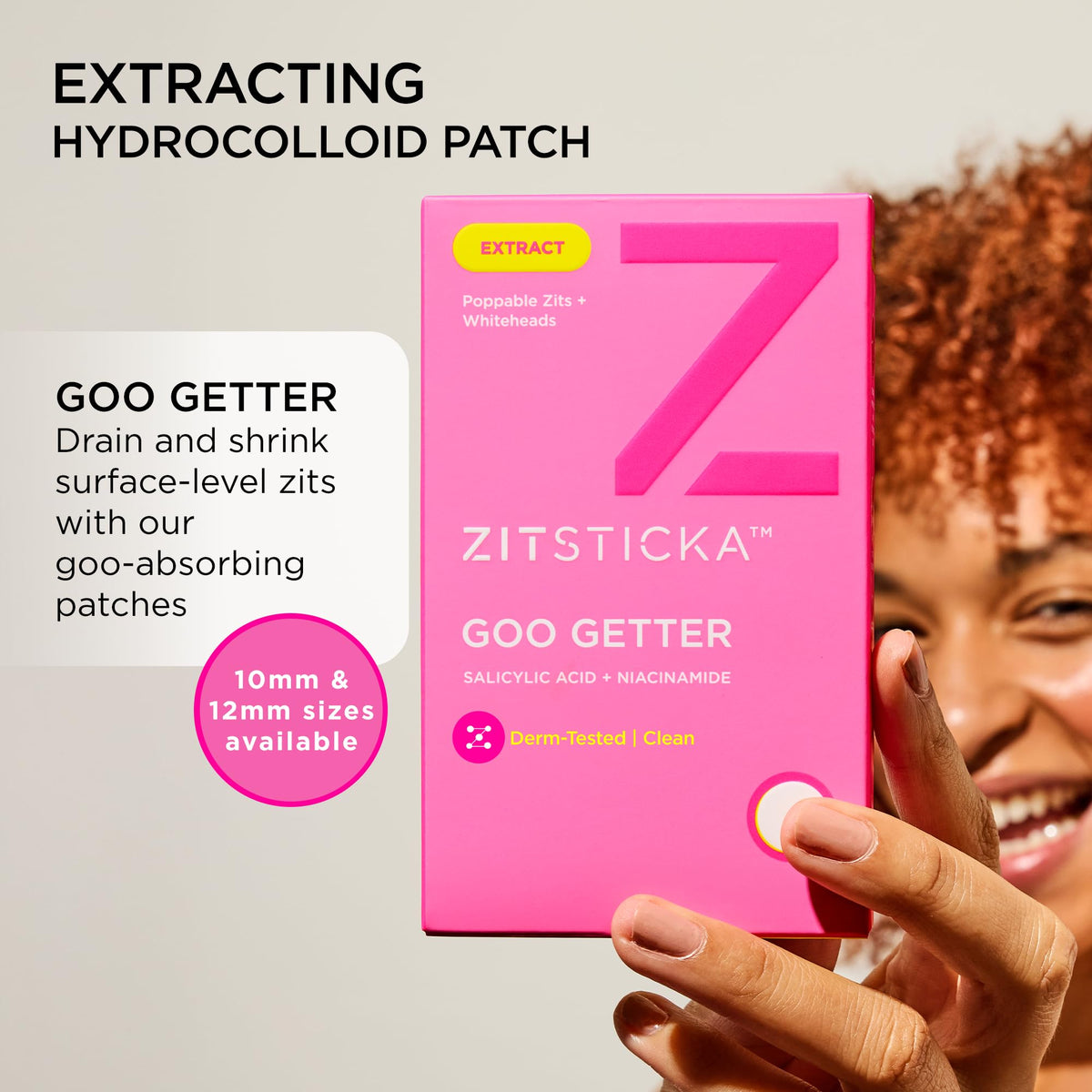ZitSticka clear hydrocolloid patch close-up showing thin, discreet profile benefit