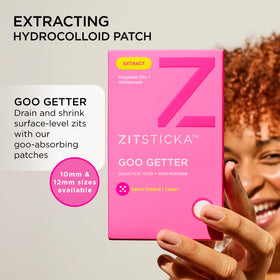 ZitSticka clear hydrocolloid patch close-up showing thin, discreet profile benefit