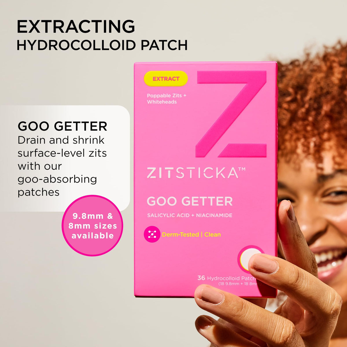 ZitSticka close-up of patch texture highlighting absorbent hydrocolloid benefit