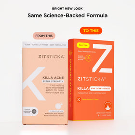 ZitSticka patch applied to face demonstrating targeted treatment