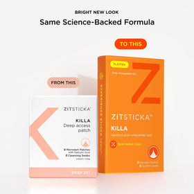 ZitSticka ingredients visual highlighting salicylic acid and hyaluronic acid benefits