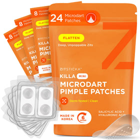 ZitSticka front packaging showing compact 24-count pouch and branding benefit convenience
