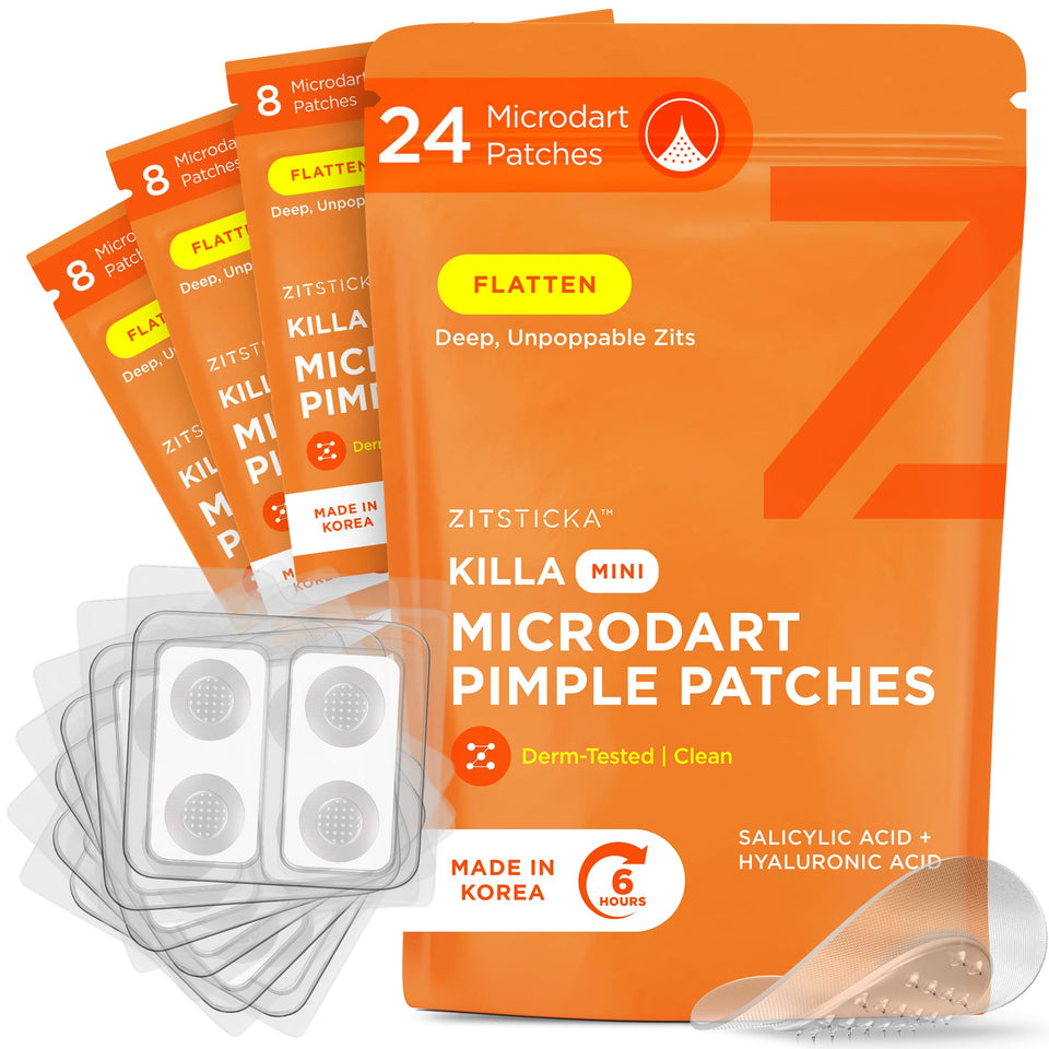 ZitSticka front packaging showing compact 24-count pouch and branding benefit convenience