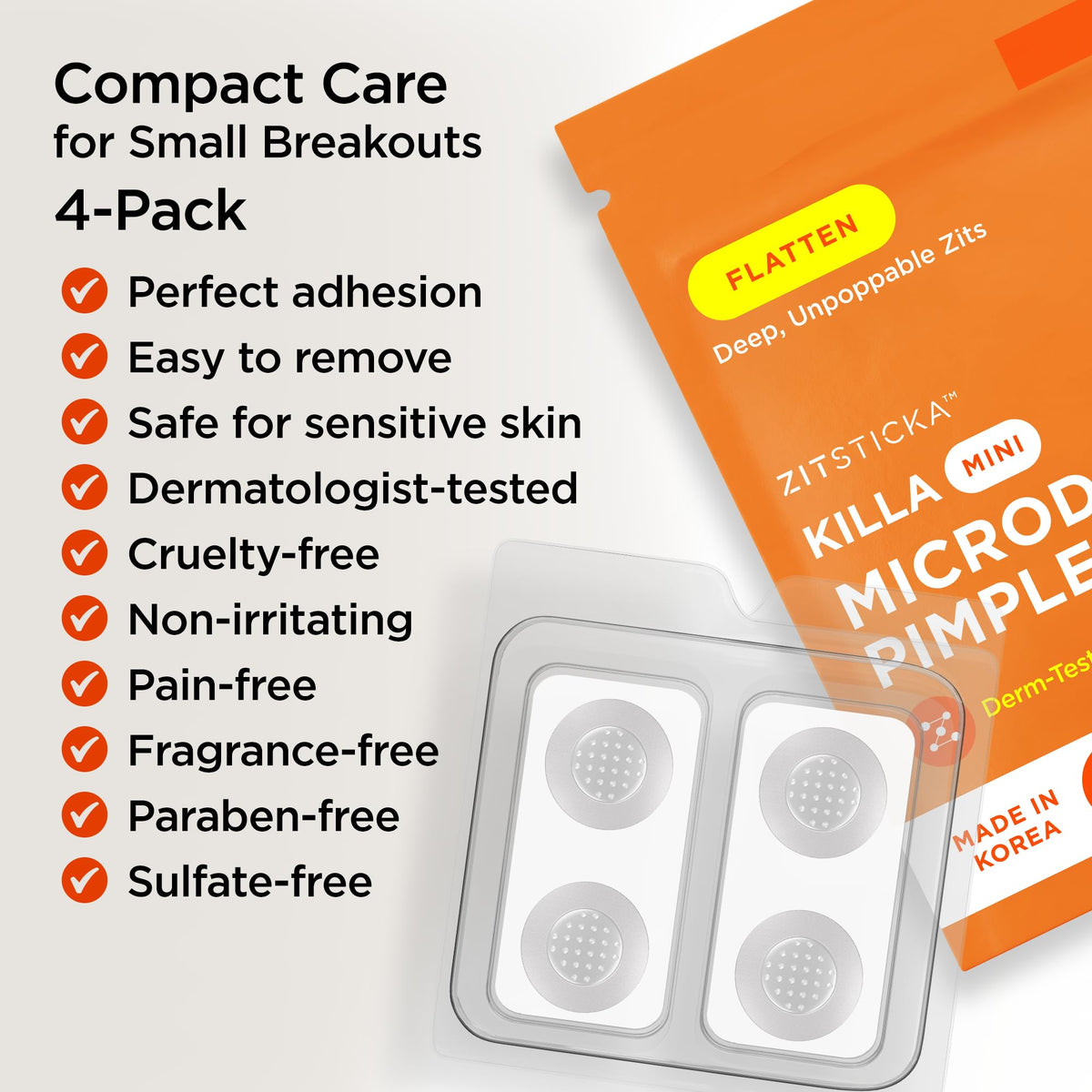 ZitSticka ingredient label with salicylic acid hyaluronic acid and niacinamide benefits