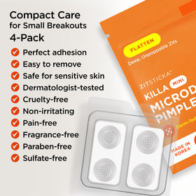 ZitSticka ingredient label with salicylic acid hyaluronic acid and niacinamide benefits