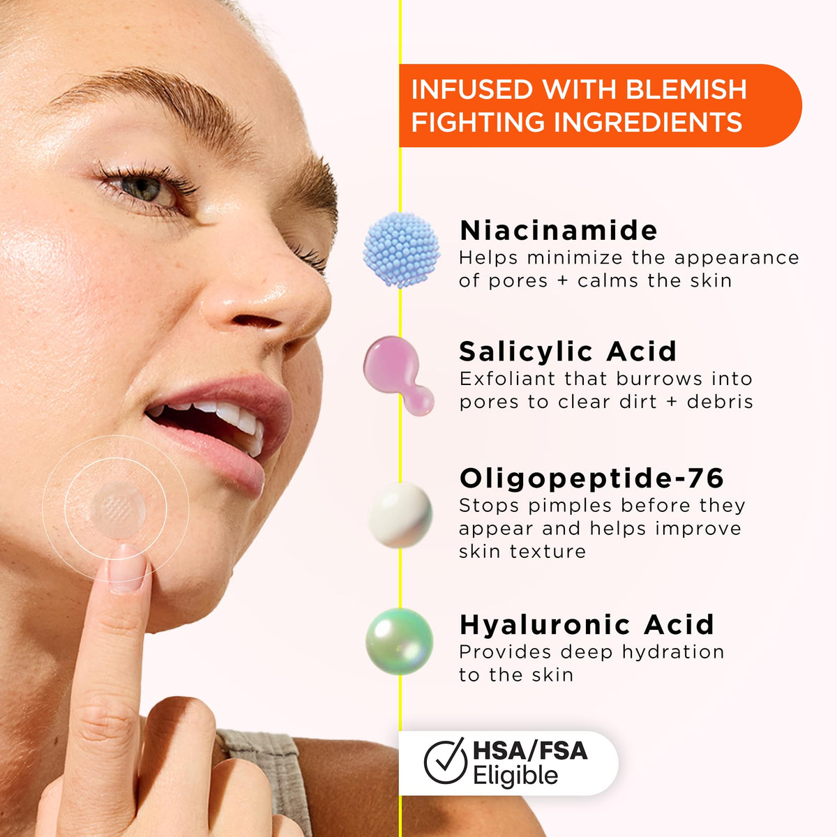 ZitSticka patch applied to skin demonstrating discreet protection and fast action