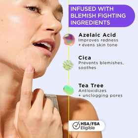 ZitSticka patch applied on cheek under makeup for discreet coverage benefit