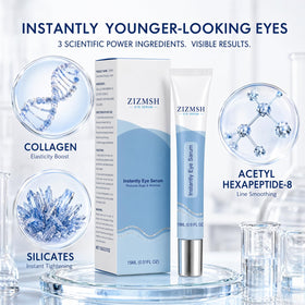 zizmsh applying serum with dropper for precise under-eye lift