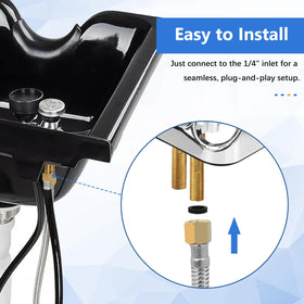 ZKDAUSDO in-use at barber shop showing comfortable client rinsing and controlled pressure