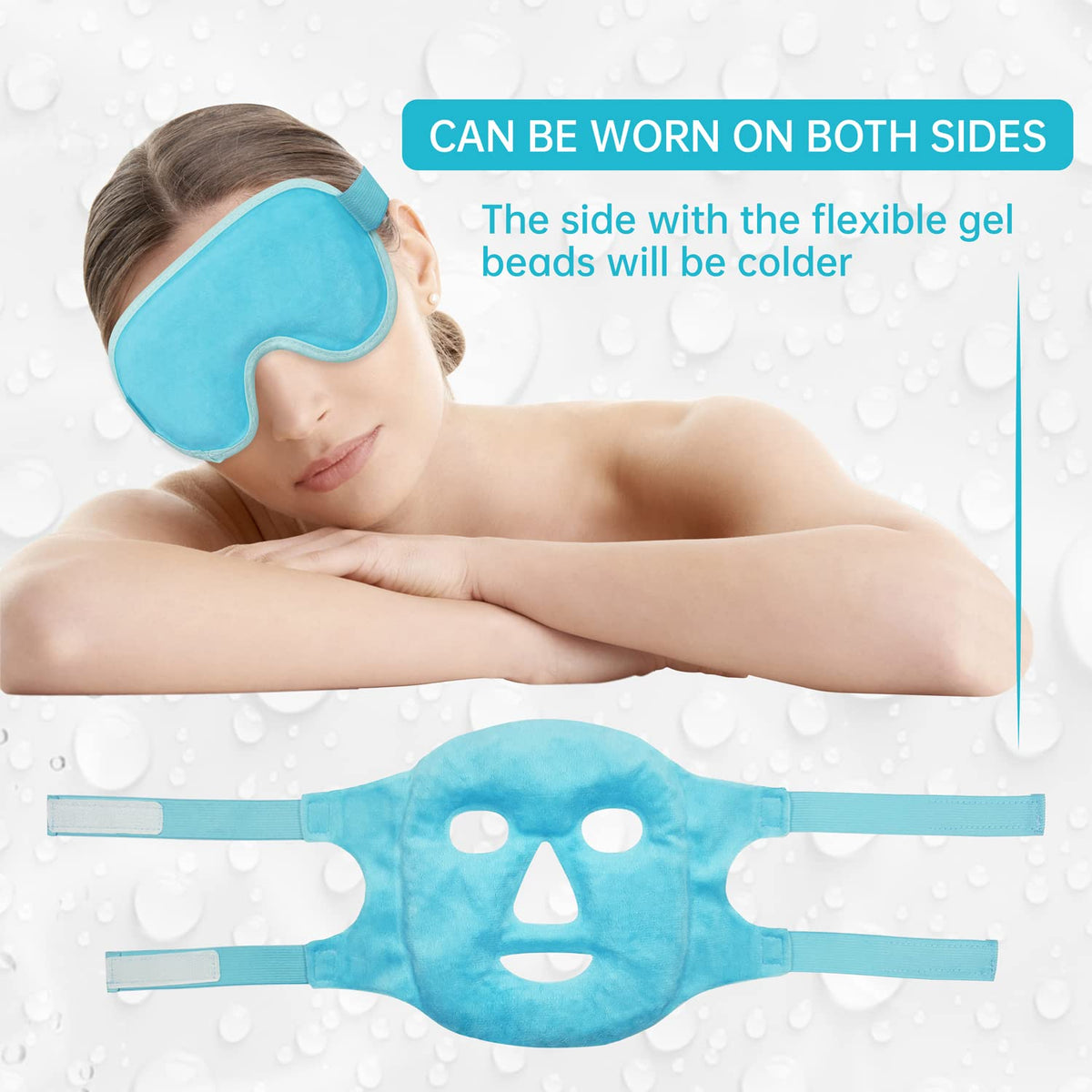 Frozen ZNÖCUETÖD gel mask flexing to fit facial contours