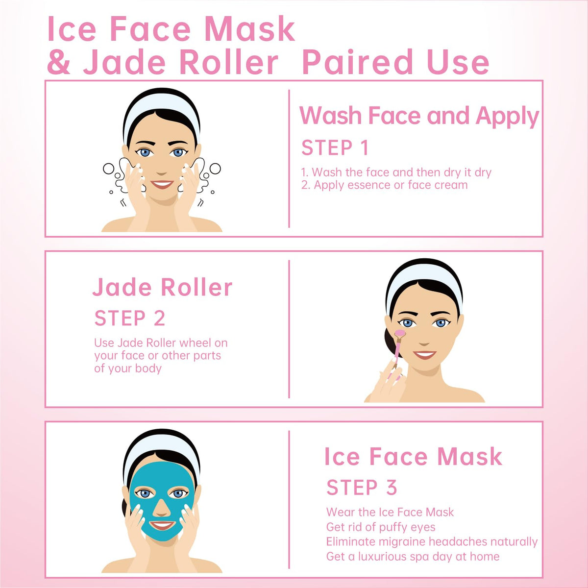 ZNÖCUETÖD mask chilled on face illustrates cooling relief and depuffing