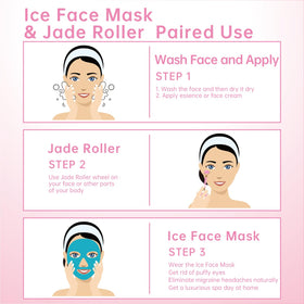ZNÖCUETÖD mask chilled on face illustrates cooling relief and depuffing