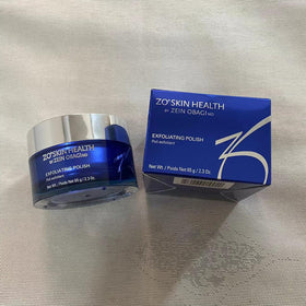 Zo-SKIN HEALTH polish on bathroom shelf staged with towels to suggest routine refresh benefit
