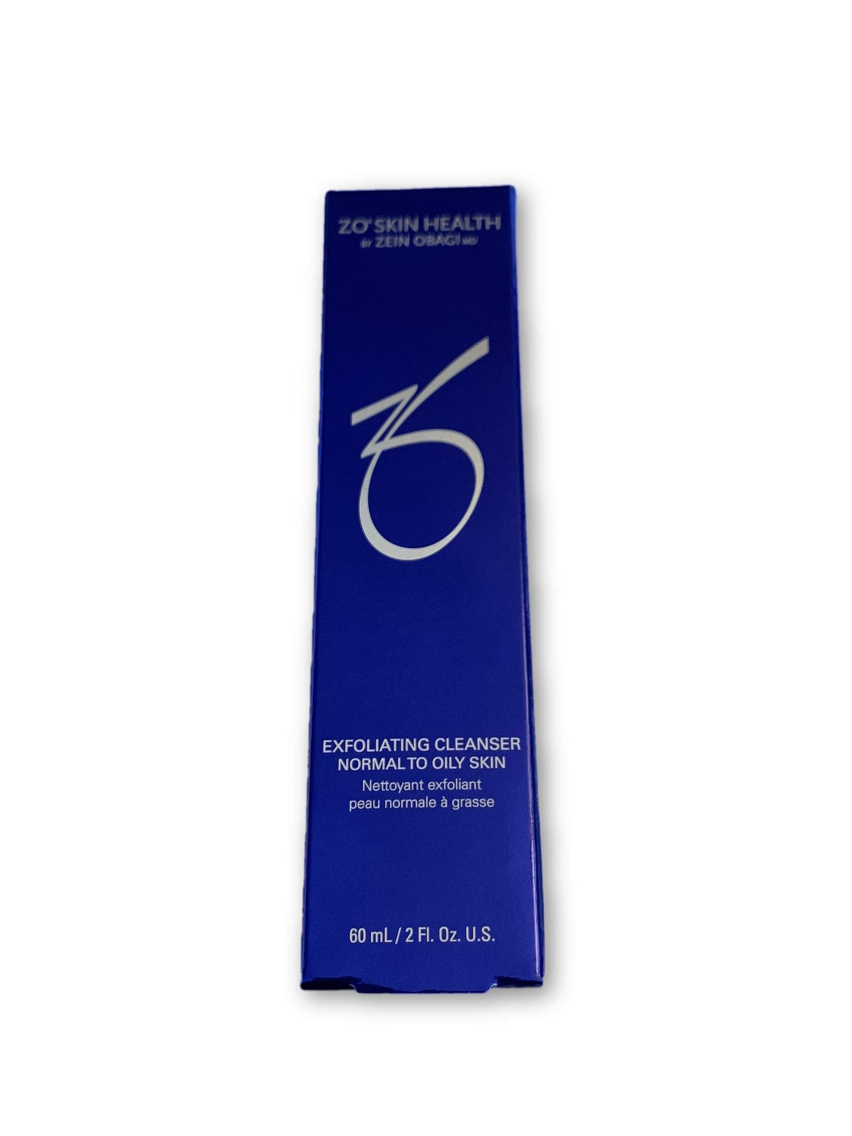 ZO SKIN HEALTH exfoliating cleanser front view shows travel tube and convenient size