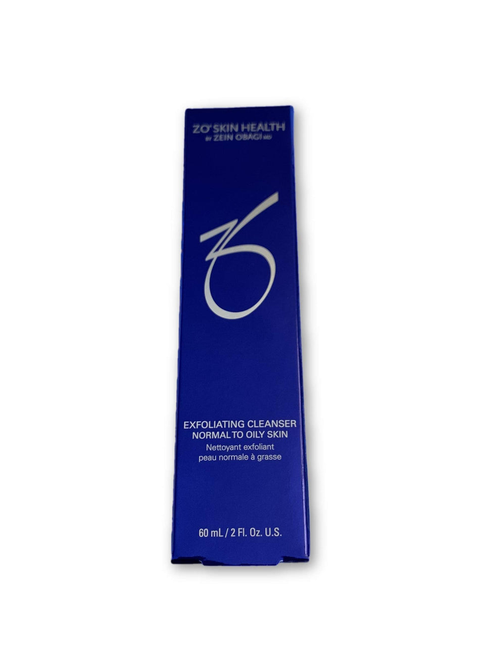 ZO SKIN HEALTH exfoliating cleanser front view shows travel tube and convenient size