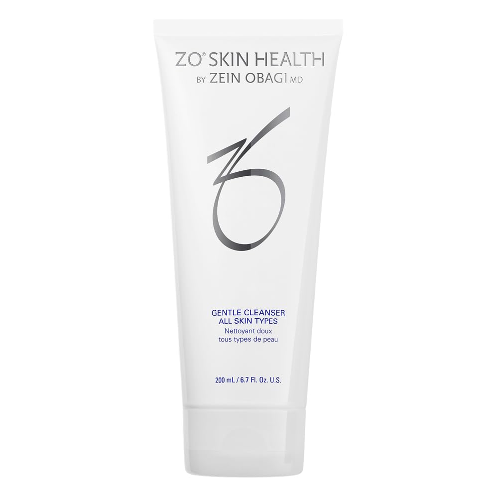 ZO SKIN HEALTH gentle cleanser front packaging showing bottle and pump for easy dosing