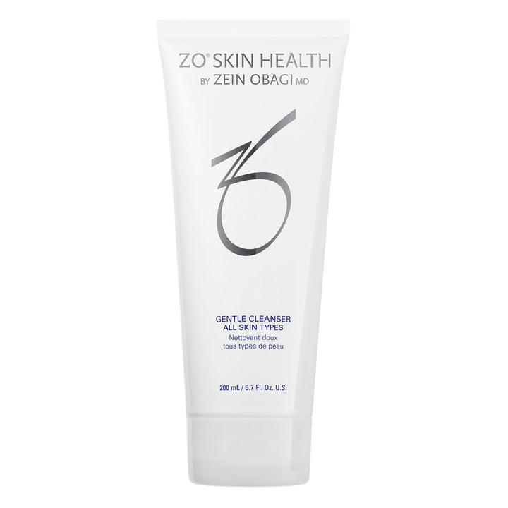 ZO SKIN HEALTH gentle cleanser front packaging showing bottle and pump for easy dosing