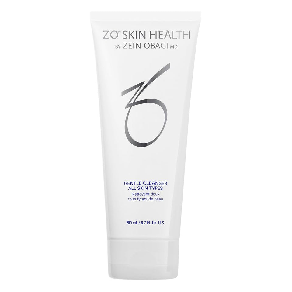 ZO SKIN HEALTH gentle cleanser front packaging showing bottle and pump for easy dosing