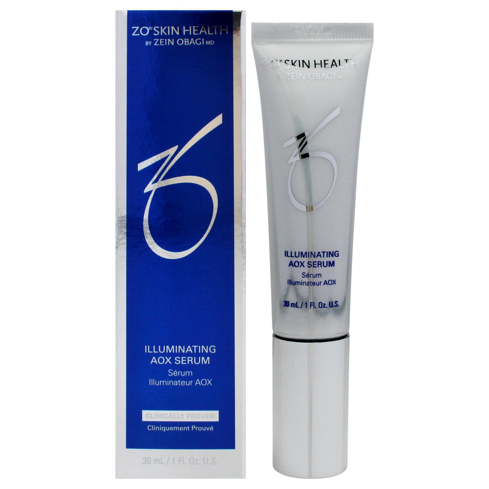 ZO SKIN HEALTH front packaging showing serum bottle and branding benefit brightening