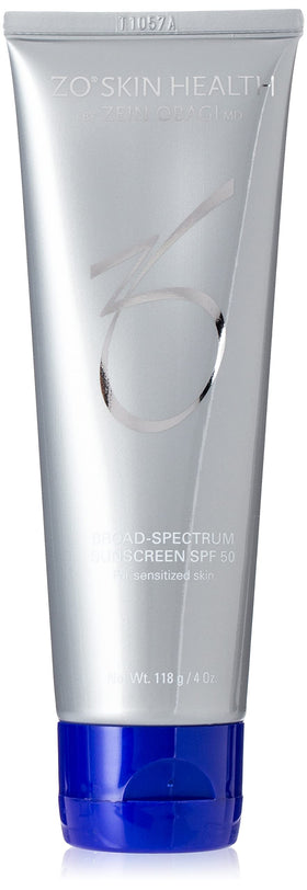 ZO SKIN HEALTH front packaging showing SPF 50 and size, protects daily