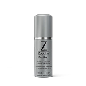 Zocular front packaging showing 25 mL bottle and travel-ready design benefit