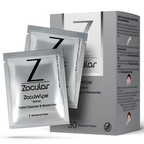 Zocular ZocuWipe on a bathroom vanity in a lifestyle scene encouraging routine use