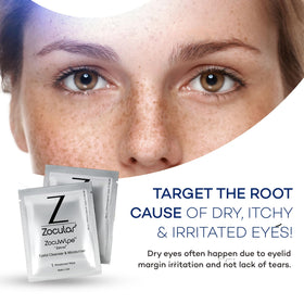 Zocular single ZocuWipe unfolded to display pad size and ready-to-use convenience