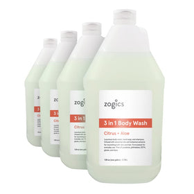 Zogics 3-in-1 front label showing product identity and scent benefits