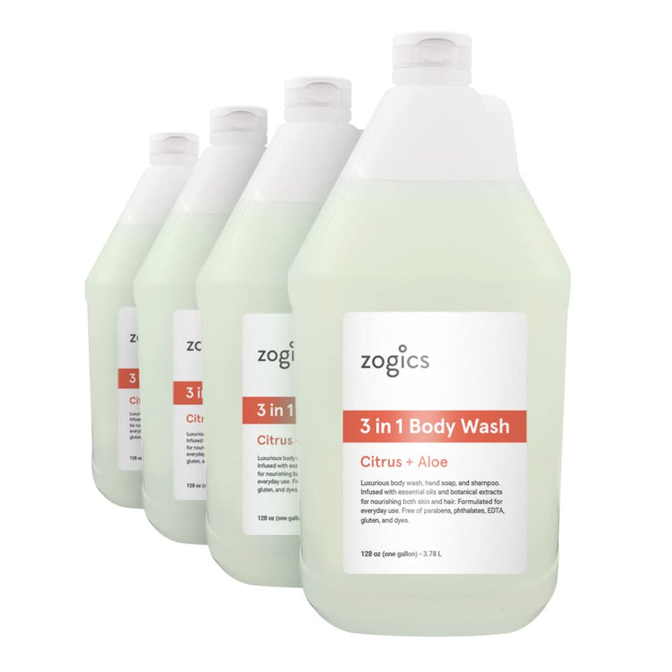 Zogics 3-in-1 front label showing product identity and scent benefits