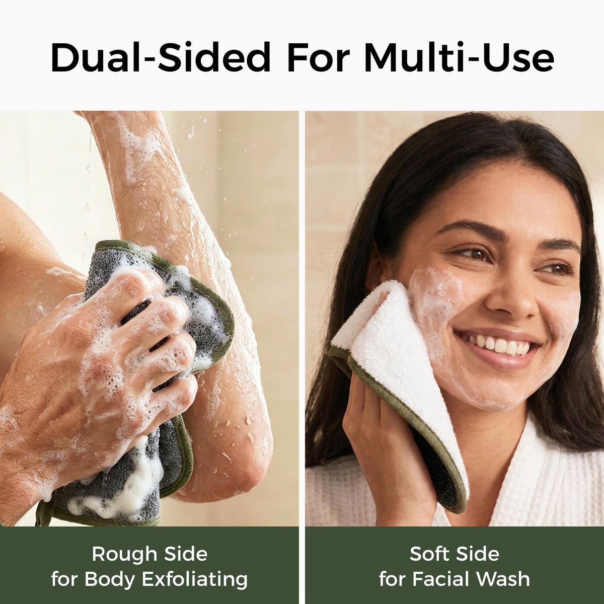 ZOMCHI close-up of exfoliating side texture highlighting effective scrubbing