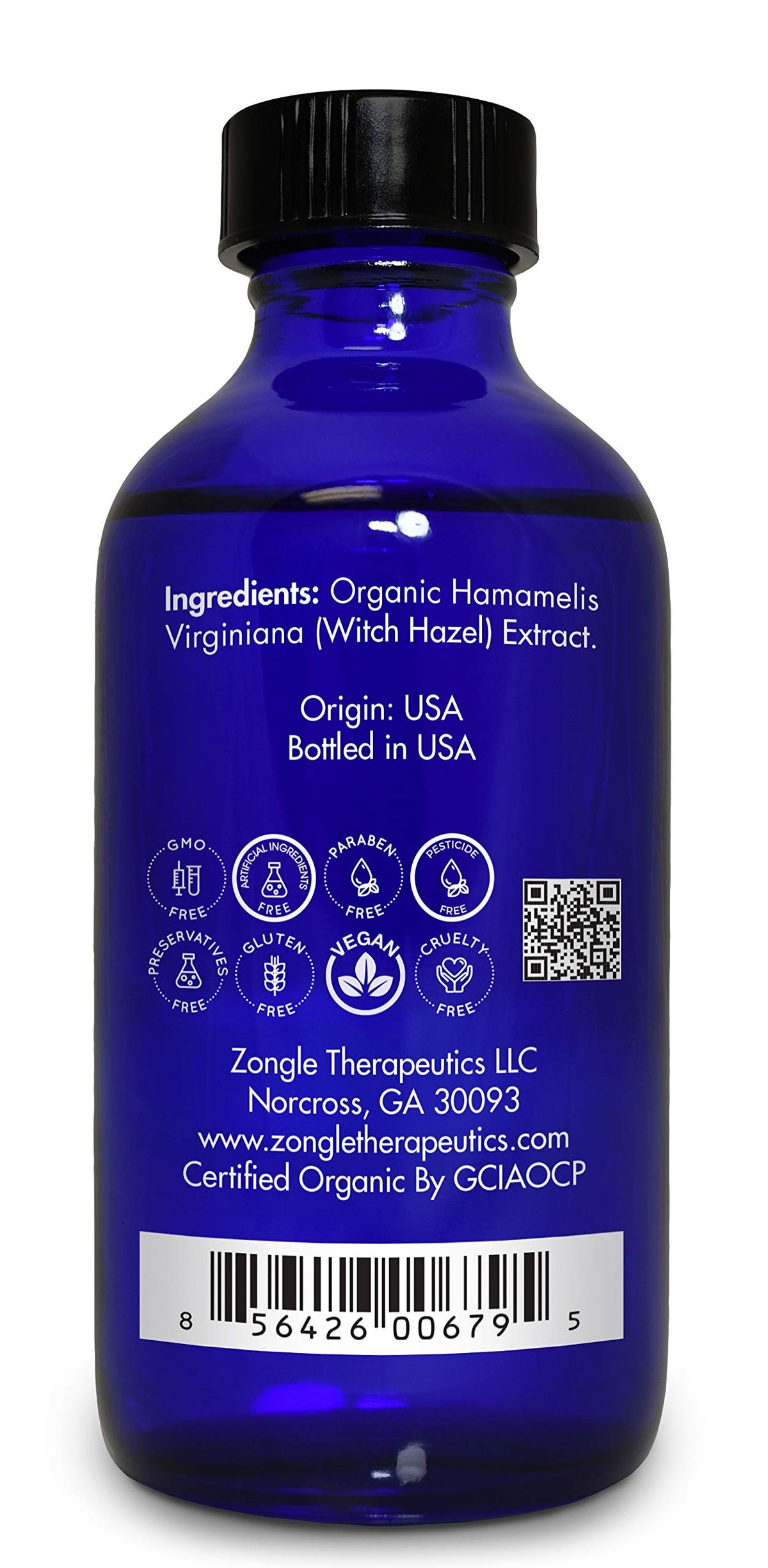 Zongle Therapeutics 4 oz bottle beside common items showing travel-friendly size