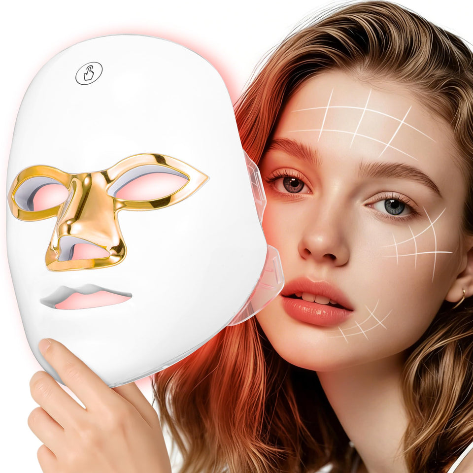 zorendi front view mask showing LED layout and comfortable fit benefits