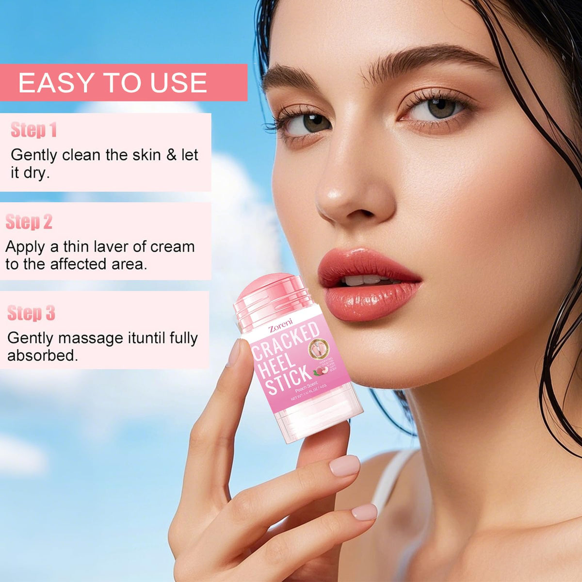 Zoreni lifestyle image of sandal-ready feet, visible softness benefit