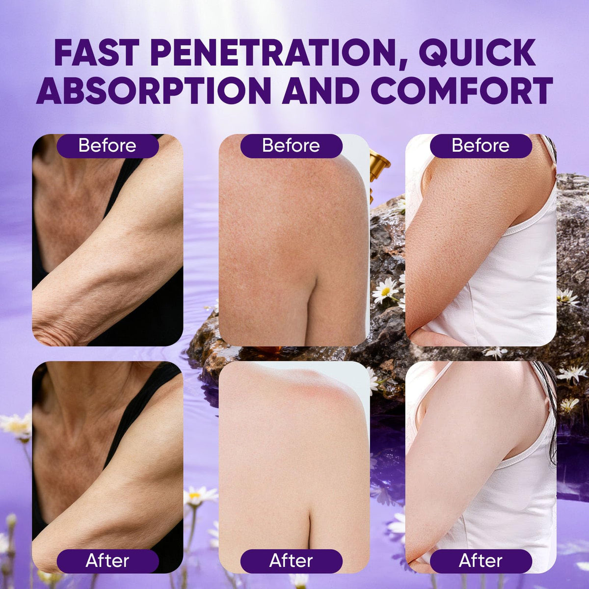 Zotreval oil drops on skin, illustrating non-greasy sheen and quick absorption