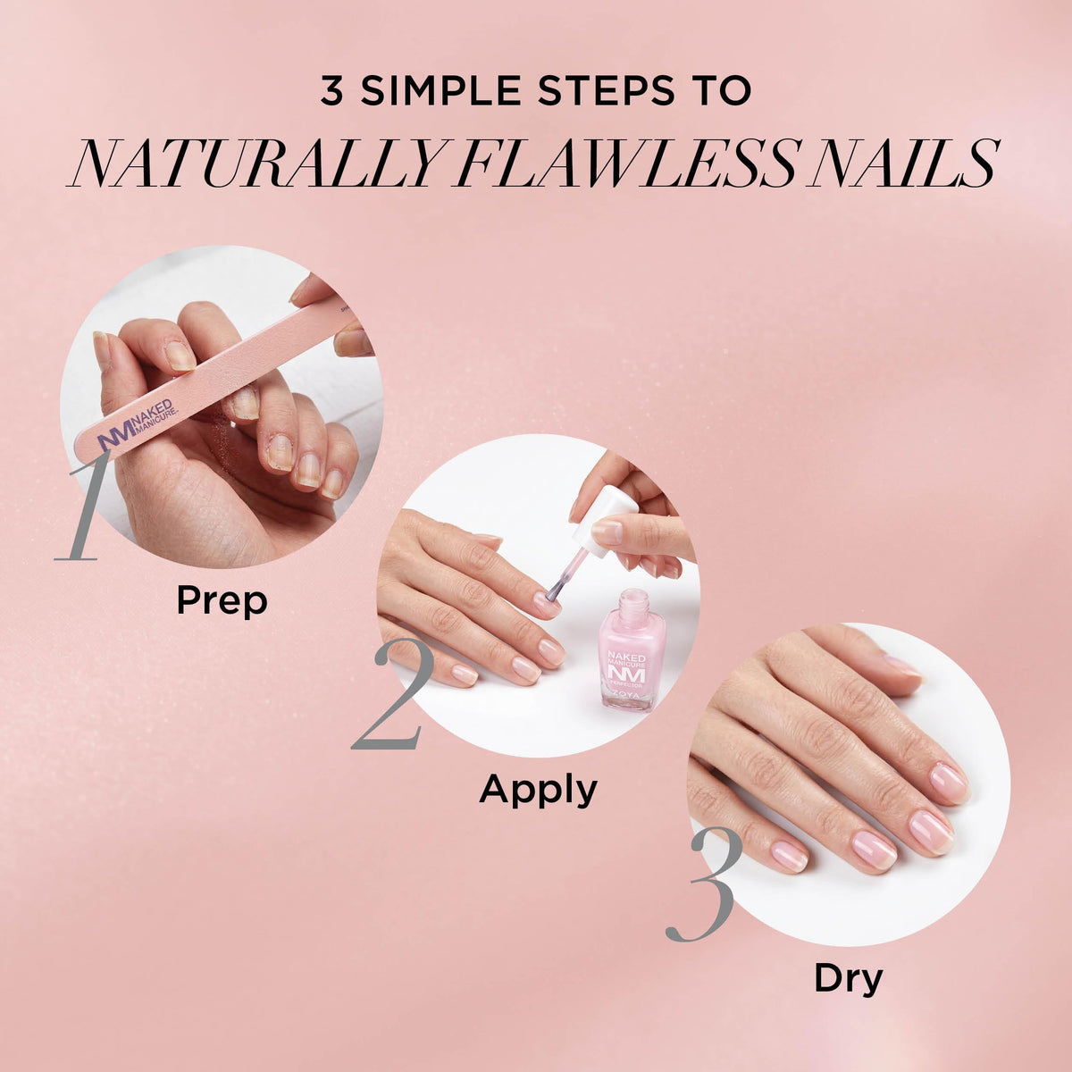 ZOYA polish on hand displaying sheer pink natural finish benefit