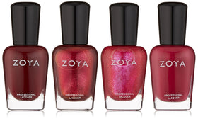ZOYA holiday quad box front showing four bottles and gift-ready design benefit