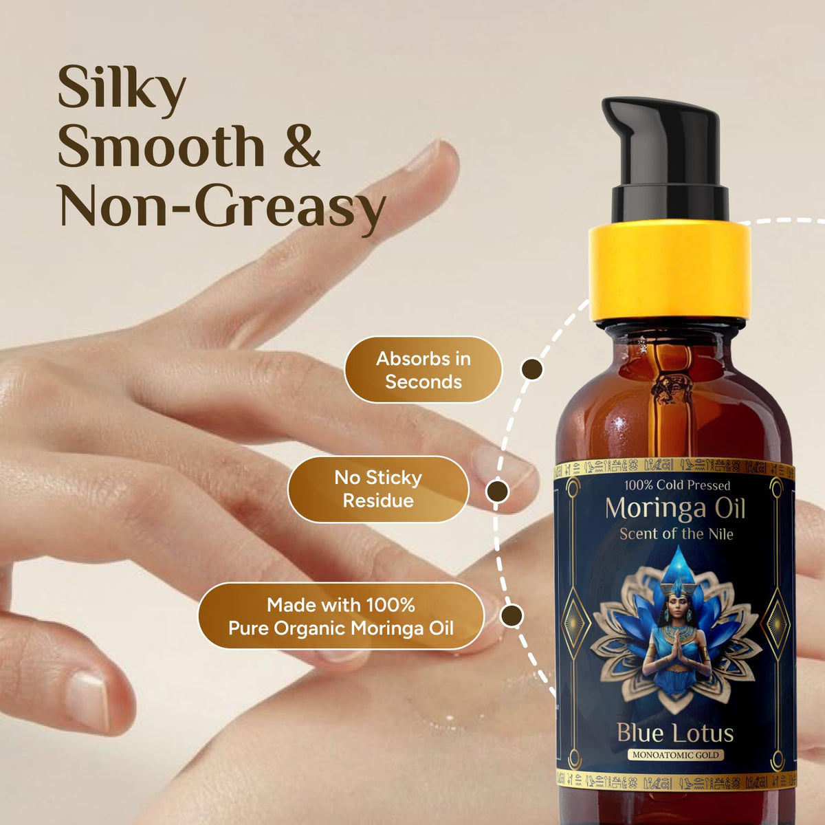 ZP.TECH applying oil to skin demonstrating quick hydration benefit