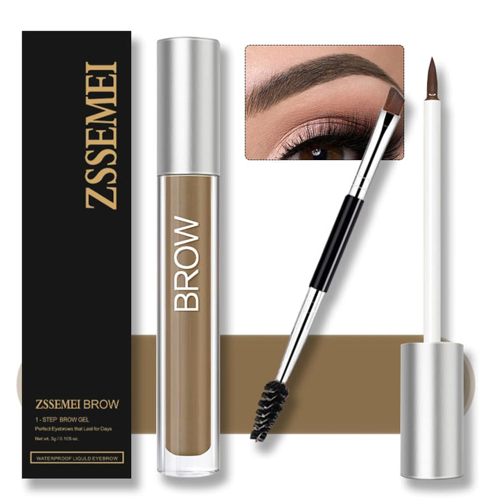 ZSSEMEI front packaging showing brunette gel and brush, clear benefit of durability