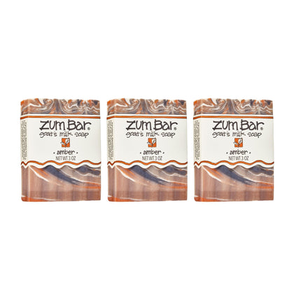 Zum Amber front packaging showing three bars and brand clarity for easy selection