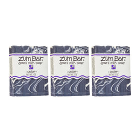Zum front packaging showing cedar soap benefits and natural formula