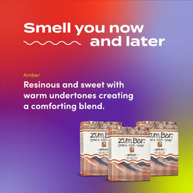 Zum goat's milk soap texture close-up highlighting creamy, moisturizing finish