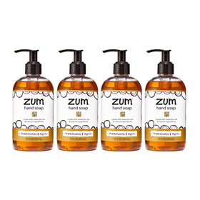 Zum bottle front packaging showing frankincense and myrrh scent and brand benefits