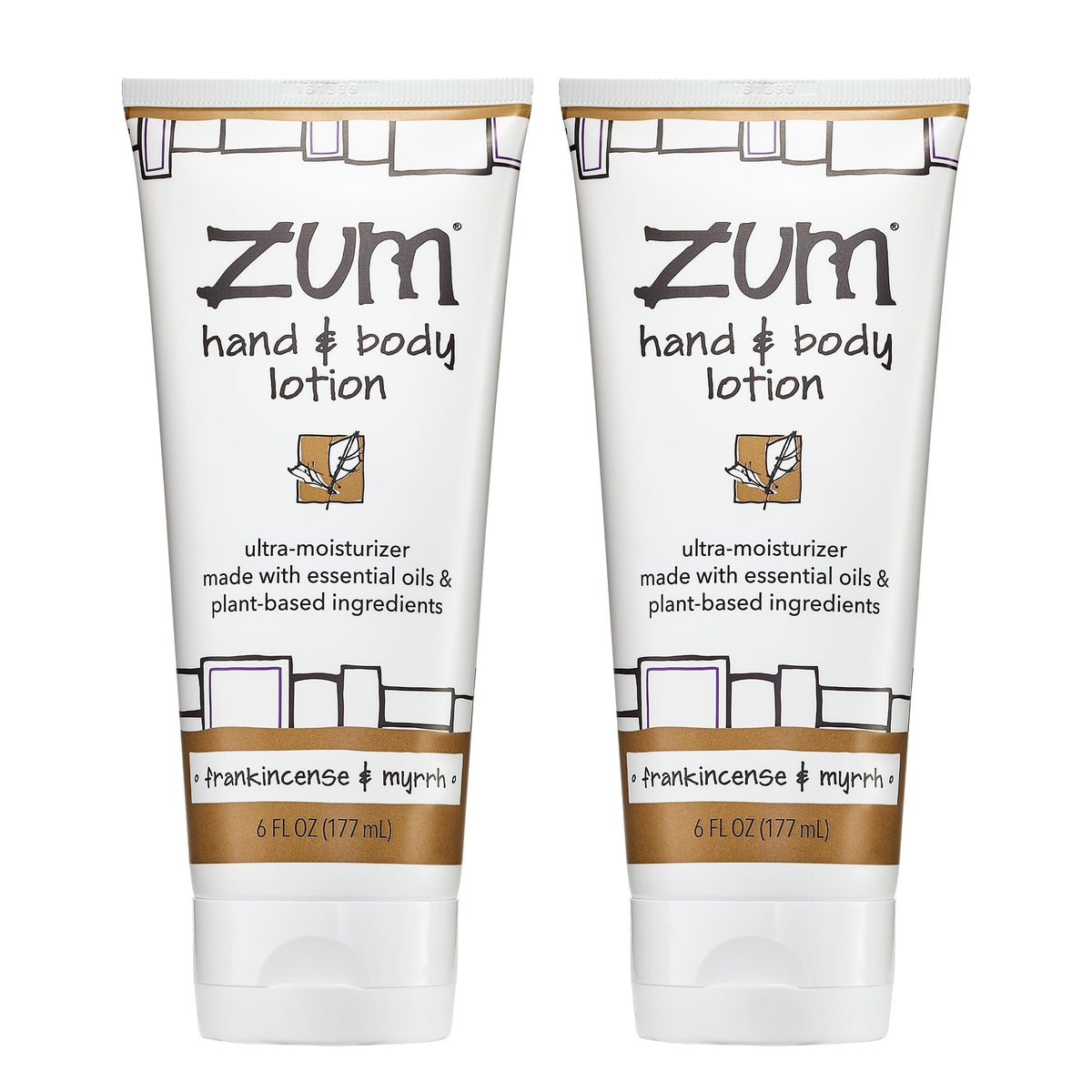 Zum front packaging showing two 6 fl oz lotion bottles for daily hydration