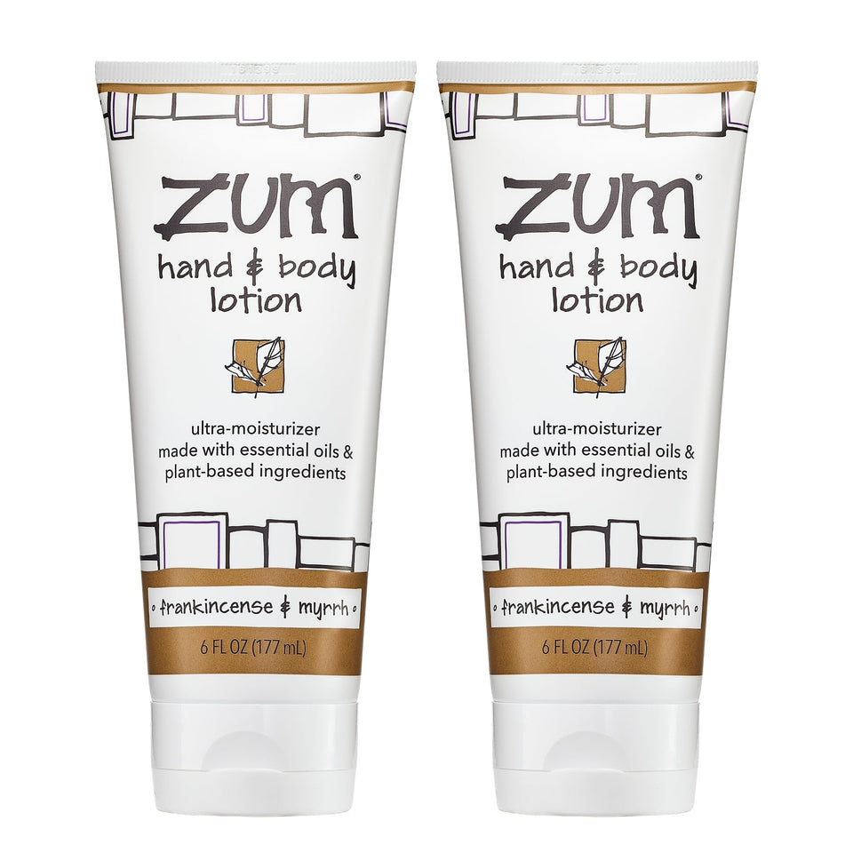 Zum front packaging showing two 6 fl oz lotion bottles for daily hydration