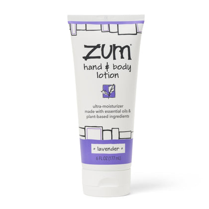 Zum front packaging showing bottle and lavender scent, highlights portability benefit