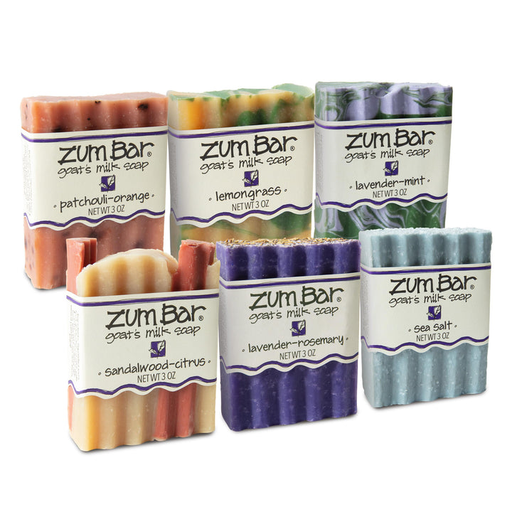 Zum Indigo Wild six-pack front view showing packaging and scent variety benefit
